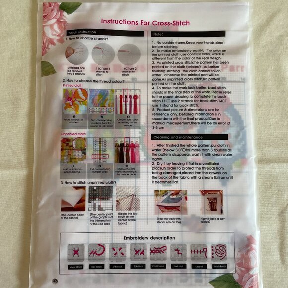 NWT Maydear Cross Stitch Kit Colorful Birds on Clothesline - Picture 2 of 2